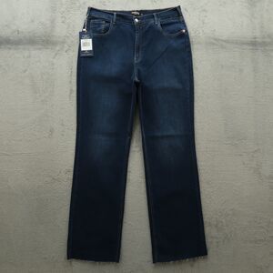 matcha Jeans Women's Size 2X Dark Blue High-Rise Wide-Leg Denim 33" Inseam NWT